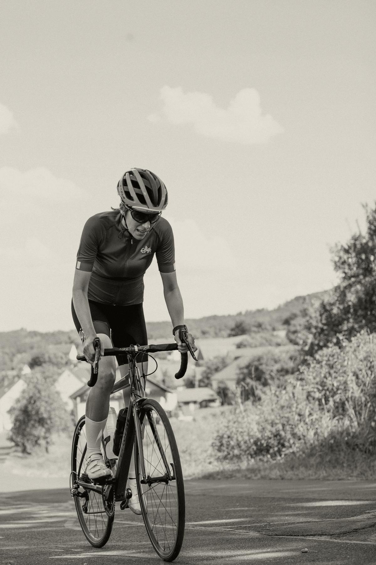 Road cyclist on a mountain road